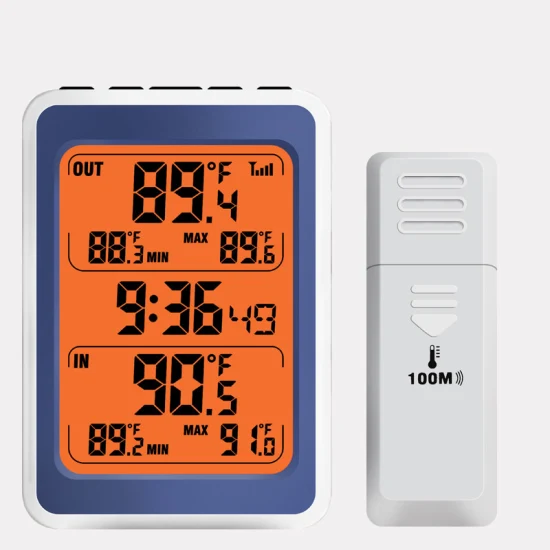 Termometro da esterno per interni di fabbrica Sveglia digitale wireless con indicatore di temperatura retroilluminato